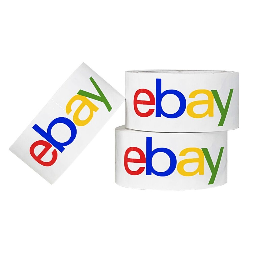 2 COUNT EBAY BRANDED SHIPPING PACKING/PACKAGING TAPE-2 ROLL 75 YARD x 2"